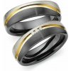 Snubní prsteny titan s keramikou zlatá linie Snubní prsteny titan s keramikou zlatá linie
