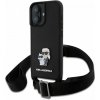 Zadný kryt Karl Lagerfeld Saffiano Crossbody Strap Metal Karl and Choupette pre iPhone 16 Plus Black Zadný kryt Karl Lagerfeld Saffiano Crossbody Strap Metal Karl and Choupette pre iPhone 16 Plus Black