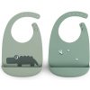 Done by Deer Set silikónových podbradníkov 2ks Croco zelená