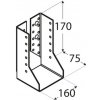 Domax WBZ 38 trámová topánka uzavretá 160x170x75x2,0 mm