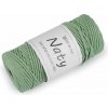 Bavlnená pletacia priadza macrame Naty Ø3 mm rozčesávacia - zelenkavá Bavlnená pletacia priadza macrame Naty Ø3 mm rozčesávacia - zelenkavá