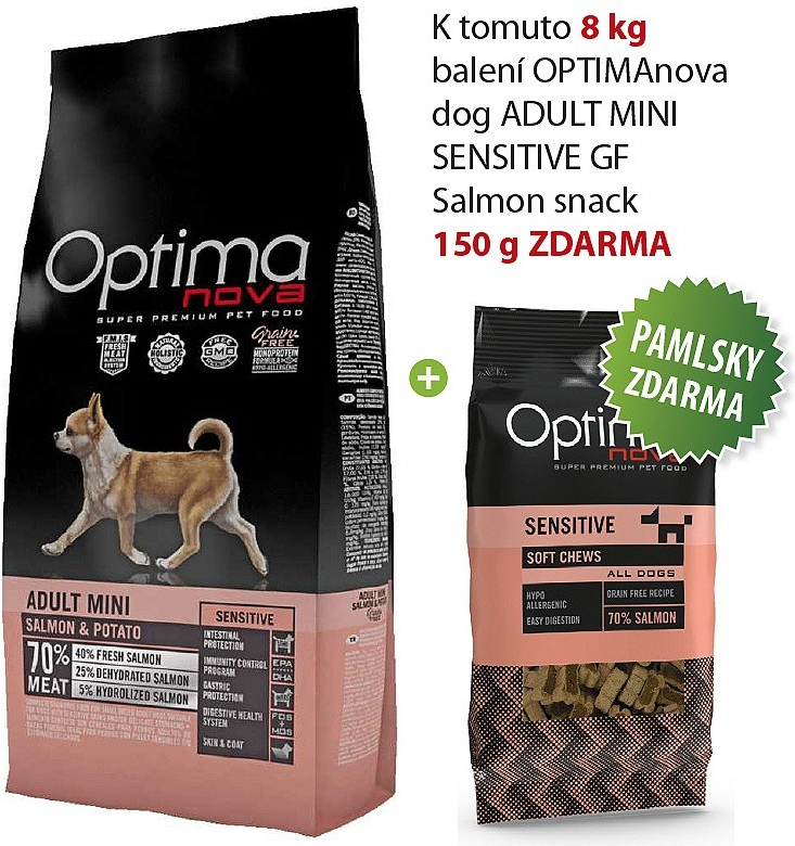 OPTIMAnova dog Adult MINI sensitive Grain Free Salmon 8 kg