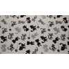 Potlač na úplete s gramážou PE 260 s motívom - Mačky - biely podklad čierny vzor Potlač na úplete s gramážou PE 260 s motívom - Mačky - biely podklad čierny vzor