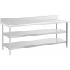 Royal Catering Pracovný stôl z nehrdzavejúcej ocele - s lemom - 200 x 70 x 16,5 cm - 235 kg - 2 police RCAT-200/70-SPS3SH Royal Catering Pracovný stôl z nehrdzavejúcej ocele - s lemom - 200 x 70 x 16,5 cm - 235 kg - 2 police RCAT-200/70-SPS3SH