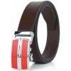 Kožený opasok s automatickou prackou RED LINES Tmavo hnedá Kožený opasok s automatickou prackou RED LINES Tmavo hnedá