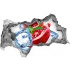 Nálepka 3D diera Granátové jablko ľadu 95x73 cm Nálepka 3D diera Granátové jablko ľadu 95x73 cm