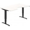 Hobis Pracovný stôl Motion Ergo, ZO, 3S, 160x61-128x90 cm, biela/čierna Hobis Pracovný stôl Motion Ergo, ZO, 3S, 160x61-128x90 cm, biela/čierna
