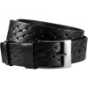 - Kožený opasok čierny, razený prepletaný vzor, hladká spona, šírka 4 cm - Kožený opasok čierny, razený prepletaný vzor, hladká spona, šírka 4 cm