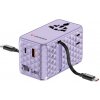 Verbatim, Cestovný adaptér Charge ,n, Travel GaN III 1x USB-C, 1X USB-A + 2x integrovaný kábel USB-C, fialová, 70 W Verbatim, Cestovný adaptér Charge ,n, Travel GaN III 1x USB-C, 1X USB-A + 2x integrovaný kábel USB-C, fialová, 70 W