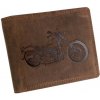 Pánska peňaženka-dokladovka MOTOCYLEL, hnedá koža