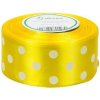 Stuha saténová žltá s bodkami 3,8 cm / 1 m Stuha saténová žltá s bodkami 3,8 cm / 1 m