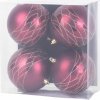 Gule MagicHome Vianoce, 4 ks, bordové, matné, s dekoráciou, na vianočný stromček, 10 cm Gule MagicHome Vianoce, 4 ks, bordové, matné, s dekoráciou, na vianočný stromček, 10 cm