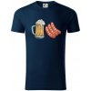 Pivo a klobása - Tričko z organickej bavlny - 3XL ( Tmavomodrá (takmer čierna) ) Pivo a klobása - Tričko z organickej bavlny - 3XL ( Tmavomodrá (takmer čierna) )