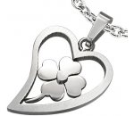Prívesok Silver Heart/Quarterfoil