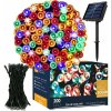 SPRINGOS LED reťaz - 22m, 200LED, 8 funkcií, solar, IP44, multicolor