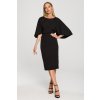 ELEGANTNÉ MIDI ŠATY NA SVADBU S KIMONOVÝMI RUKÁVMI ČIERNE 40 L ELEGANTNÉ MIDI ŠATY NA SVADBU S KIMONOVÝMI RUKÁVMI ČIERNE 40 L
