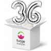 Na výber číslice 1–99 - balón v tvare čísla strieborný: 36 Na výber číslice 1–99 - balón v tvare čísla strieborný: 36