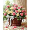 Diamantový obraz Košík s ružami Diamantový obraz Košík s ružami