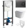 Mereo WC set - Rimless WC hranaté, modul pre sadrokartón, čierne hranaté tlačidlo Mereo WC set - Rimless WC hranaté, modul pre sadrokartón, čierne hranaté tlačidlo