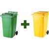 Akciový balíček - Popolnica Odpadová nádoba 240L zelená + žltá Akciový balíček - Popolnica Odpadová nádoba 240L zelená + žltá