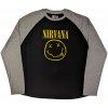 Tričko Nirvana - Yellow Happy Face, Unisex,Šedá,XL Tričko Nirvana - Yellow Happy Face, Unisex,Šedá,XL