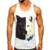 Biele pánske boxerské tričko/tielko Tank Top s potlačou Bolf 14851 Biele pánske boxerské tričko/tielko Tank Top s potlačou Bolf 14851