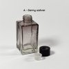 Sklenená hranatá fľaška, dymová, s uzáverom, na difuzér, 100 ml A Sklenená hranatá fľaška, dymová, s uzáverom, na difuzér, 100 ml A