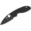 Spyderco C216GPSBBK Efficient Black vreckový nôž 7,6 cm, celočierny, čiastočné zúbkovanie, G10 Spyderco C216GPSBBK Efficient Black vreckový nôž 7,6 cm, celočierny, čiastočné zúbkovanie, G10
