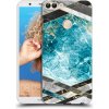 Picasee silikónový čierny obal pre Huawei P Smart - Blue geometry Picasee silikónový čierny obal pre Huawei P Smart - Blue geometry