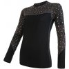 SENSOR MERINO IMPRESS dámske tričko s dlhým rukávom, čierna/pattern Veľkosť: S SENSOR MERINO IMPRESS dámske tričko s dlhým rukávom, čierna/pattern Veľkosť: S