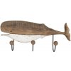 Clayre & Eef Hnedý antik drevený nástenný vešiak s 3-mi háčikmi Veľryba - 53*10*23 cm - Clayre & Eef Clayre & Eef Hnedý antik drevený nástenný vešiak s 3-mi háčikmi Veľryba - 53*10*23 cm - Clayre & Eef