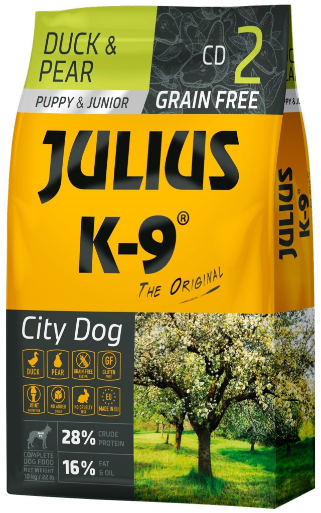 Julius K-9 Grain Free Puppy & Junior City Dog Duck & Pear 10 kg