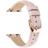 AppleMix Remienok pre Apple Watch - pre 42 / 44 / 45 / 46 / 49 mm - tenký - kožený - ružovo zlatá pracka - ružový AppleMix Remienok pre Apple Watch - pre 42 / 44 / 45 / 46 / 49 mm - tenký - kožený - ružovo zlatá pracka - ružový