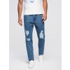 Ombre Men's denim pants CARROT FIT with rubbing - blue modrá | biela XXL Ombre 5907064517916 Ombre Men's denim pants CARROT FIT with rubbing - blue modrá | biela XXL Ombre 5907064517916