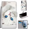 Knižkové puzdro Trendy Cross case Biela mačka – Samsung Galaxy S21 FE Knižkové puzdro Trendy Cross case Biela mačka – Samsung Galaxy S21 FE