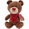 Medveď s červeným šálom a visačkou 23 cm