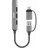 PORT CONNECT USB HUB, 1x USB 3.0 + 3x USB 2.0, USB-A/USB-C vstup, stříbrná 3567049001605 PORT CONNECT USB HUB, 1x USB 3.0 + 3x USB 2.0, USB-A/USB-C vstup, stříbrná 3567049001605