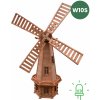 MKSTOR Drevený Solárny veterný mlyn 223cm s LED svetlom, záhradný, otočný, dekoračný, jelša W10S MKSTOR Drevený Solárny veterný mlyn 223cm s LED svetlom, záhradný, otočný, dekoračný, jelša W10S