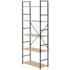 ModernHome CWJ6024144LG Drevený regál s kovovým rámom a 5 policami, 144 × 58,5 × 23,5 cm ModernHome CWJ6024144LG Drevený regál s kovovým rámom a 5 policami, 144 × 58,5 × 23,5 cm
