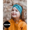 Detská merino čelenka s uzlom - Petrolejová Veľkosť: 1 Detská merino čelenka s uzlom - Petrolejová Veľkosť: 1