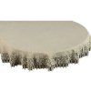 Obrus oválny béžový s krajkovým lemom Šírka 150 cm | Dĺžka 260 cm béžová Obrus oválny béžový s krajkovým lemom Šírka 150 cm | Dĺžka 260 cm béžová