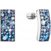MSPERK Strieborné náušnice so Swarovski Crystals obdĺžnik - blue style Ag 925/1000 Rh 3,5 g MSPERK Strieborné náušnice so Swarovski Crystals obdĺžnik - blue style Ag 925/1000 Rh 3,5 g