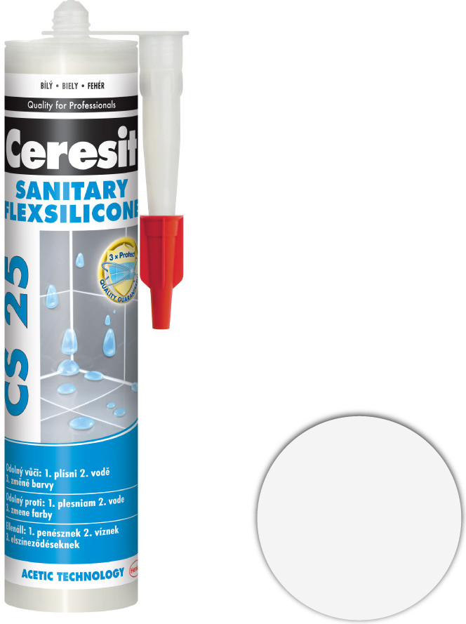 CERESIT CS 25 sanitárny silikón 280g biely