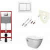 Tece Sada modulu pre sadrokartón, biele tlačidlo, WC závesné Rimless a doska 1 set Tece Sada modulu pre sadrokartón, biele tlačidlo, WC závesné Rimless a doska 1 set
