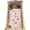 SDS Perinky do postieľky pre bábiky Srdiečka sivoružová 38x44 cm