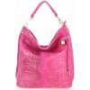 Kožená kabelka potlač krokodýl 1311 fuchsia