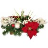 Smútočný aranžmán betonka umelé poinsettie, bobule, vianočné gule a doplnky 50cm x 28cm x 28cm Smútočný aranžmán betonka umelé poinsettie, bobule, vianočné gule a doplnky 50cm x 28cm x 28cm
