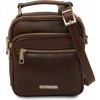 Kožená taška cez rameno Paul - Tuscany Leather Farba: Tmavohnedá Kožená taška cez rameno Paul - Tuscany Leather Farba: Tmavohnedá