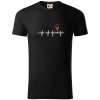 Víno ekg - Tričko z organickej bavlny - XL ( Čierna ) Víno ekg - Tričko z organickej bavlny - XL ( Čierna )