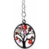 Kovový prívesok na batoh / kľúče sova, strom života - červená strom Kovový prívesok na batoh / kľúče sova, strom života - červená strom